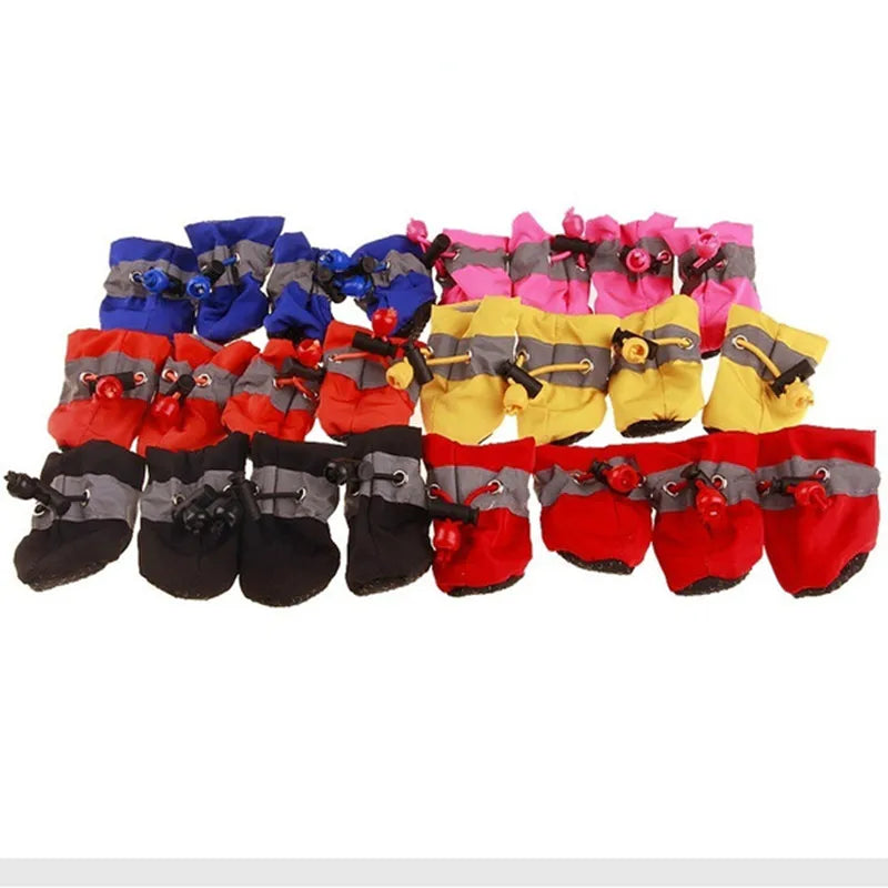 Waterproof Pet Dog/ Cat Shoes (4pcs): Non-Slip Rain Boots for Small Dogs and Cats