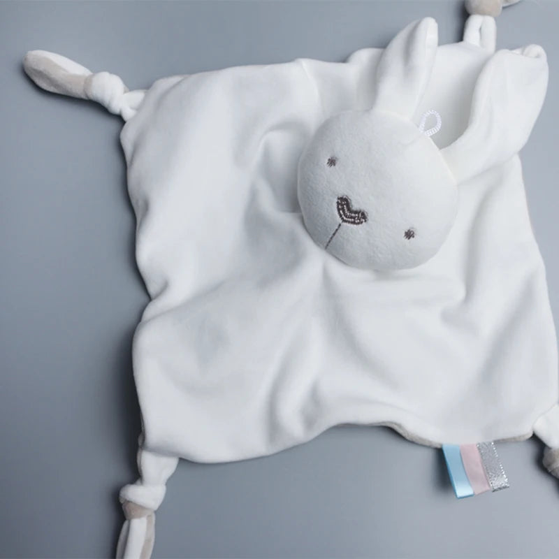 Cuddly Plush Animal Lovey Blanket: Rabbit Sleeping Toy for Babies