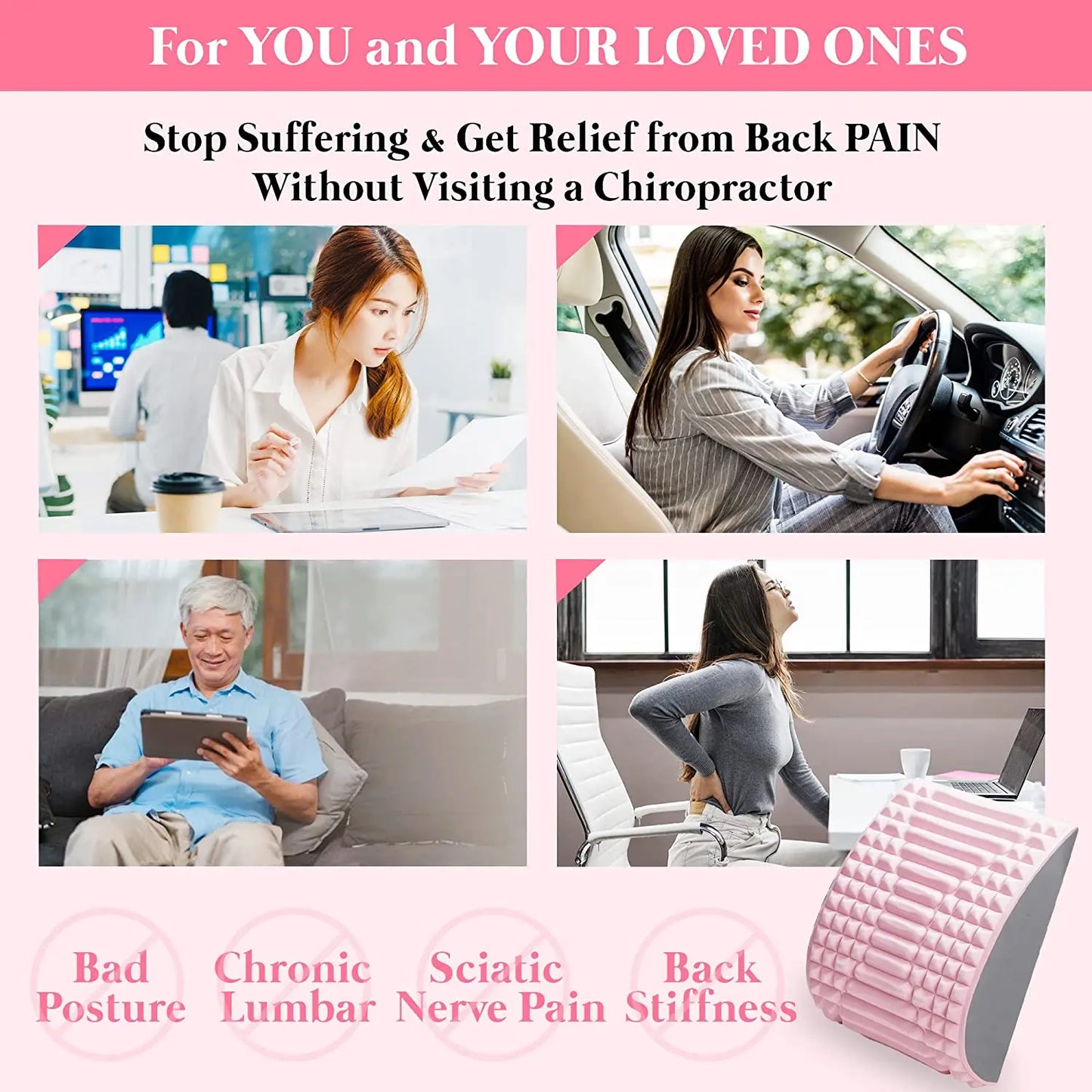 Chronic Back Pain Treatment: Stretcher Pillow for Lumbar Support and Neck Relief