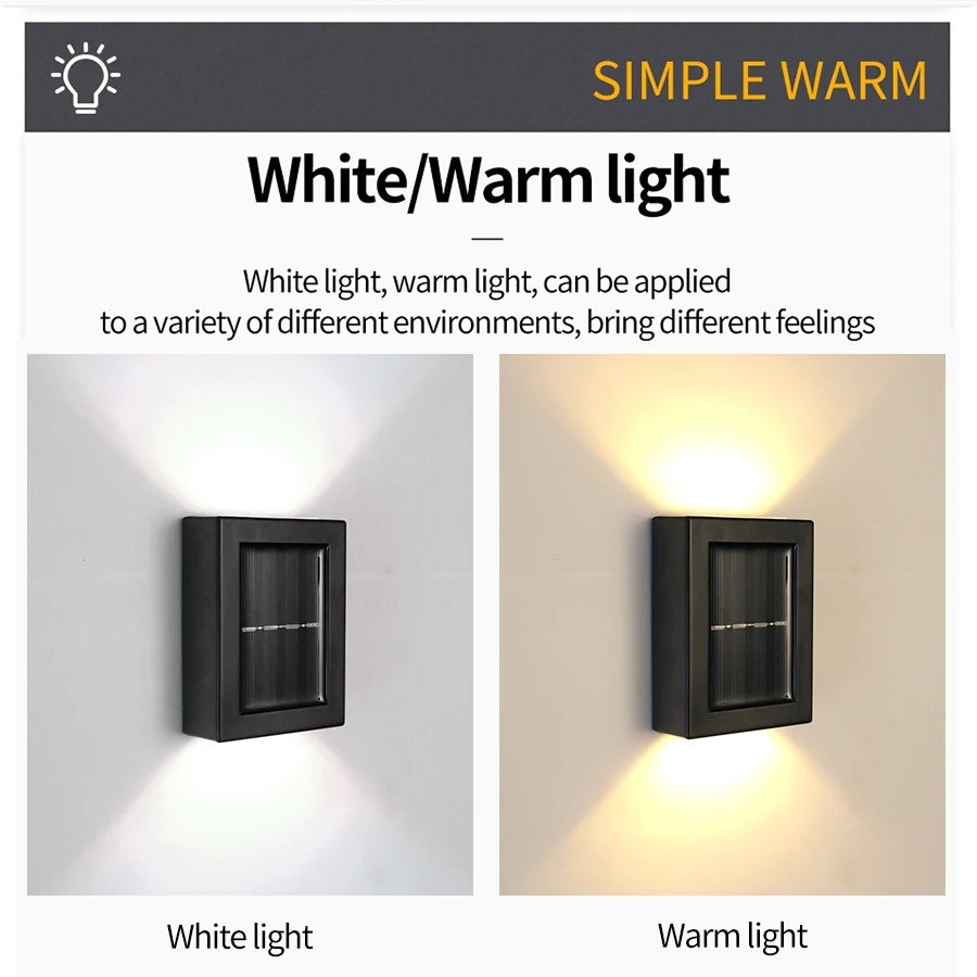 Solar Powered Wall Lamp: Waterproof LED Lights for Outdoor Garden and Landscape Lighting