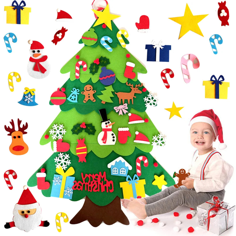 DIY Christmas Tree Decoration: Felt Ornaments for Home Holiday Cheer and Kids' Gifts