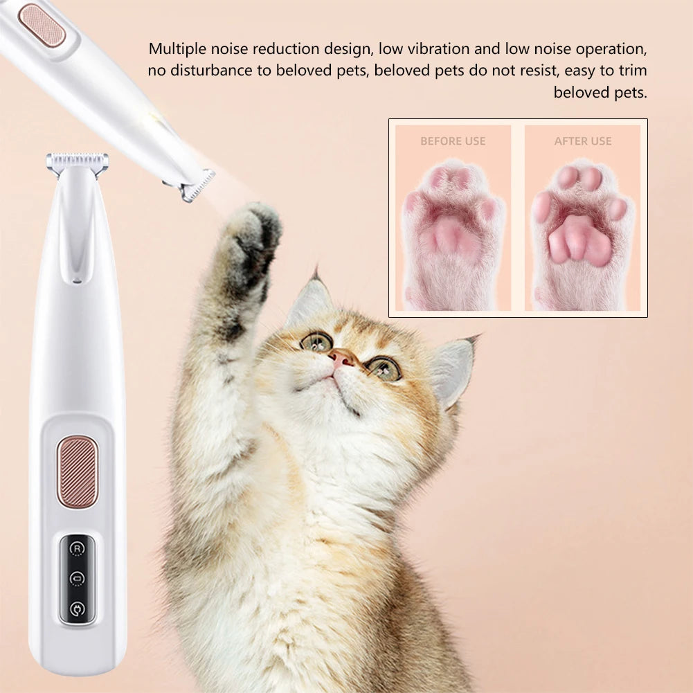 Portable Nail Grooming Tool for Pets: Rechargeable Cordless Dog Paw Trimmer with LED Light