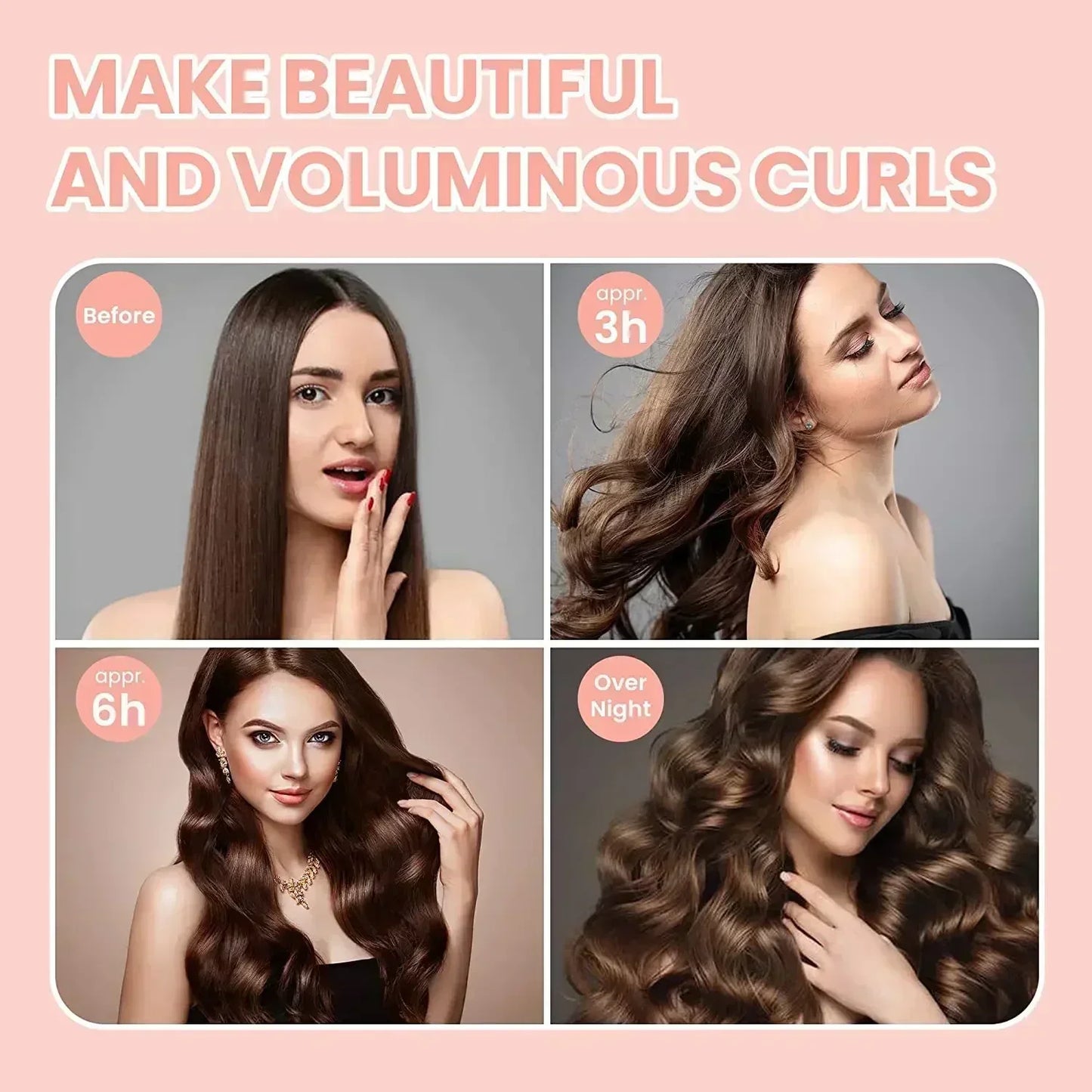 Overnight Heatless Curling Set: Soft Foam Rods for Beautiful, Lazy Curls