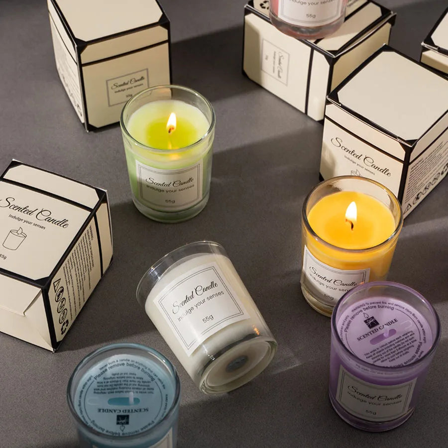 Creative Aromatherapy Candle Set: Smokeless Handmade Soy Wax in Elegant Gift Box