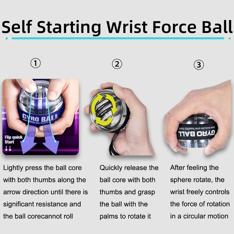 Gyroscopic Wrist Trainer & Push-Up Board: Portable Muscle Exercise Equipment with Handles