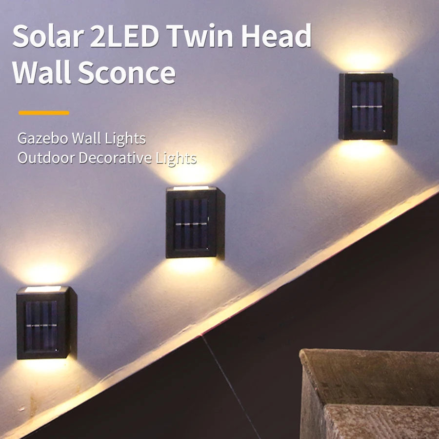 Solar Powered Wall Lamp: Waterproof LED Lights for Outdoor Garden and Landscape Lighting