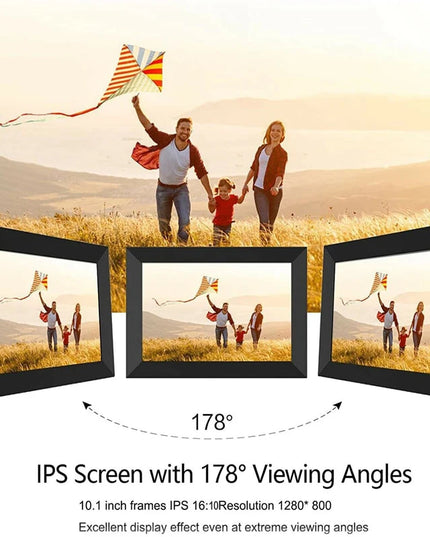 Frameo 10.1-Inch Digital Photo Frame: WiFi-Enabled with 32GB/64GB Storage and 1280x800 Touch Screen