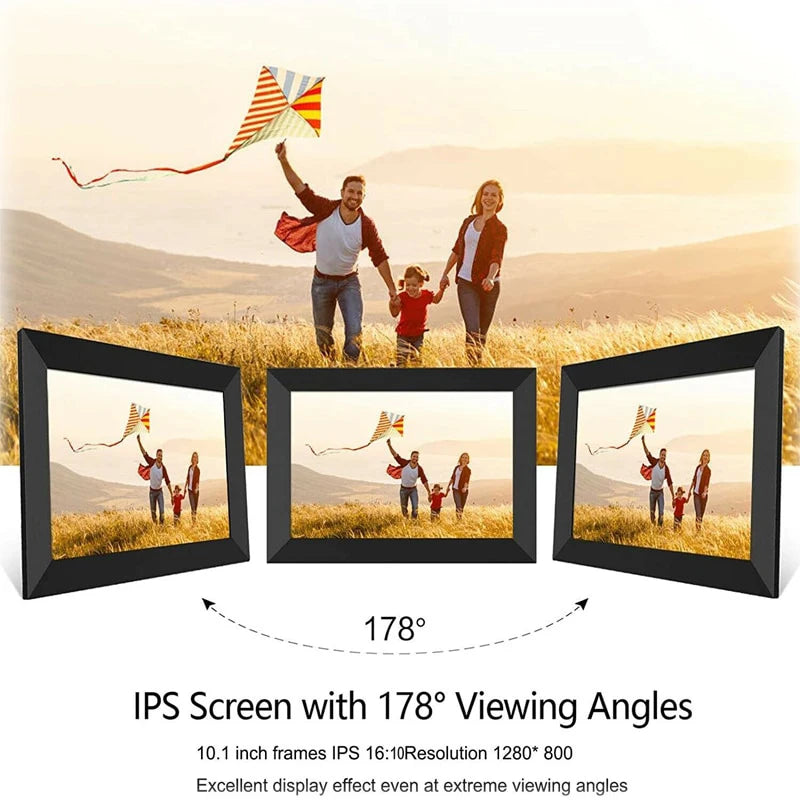 Frameo 10.1-Inch Digital Photo Frame: WiFi-Enabled with 32GB/64GB Storage and 1280x800 Touch Screen