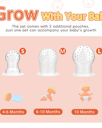 Baby Food Freezer Tray Set: Animal Design Fruit Feeder and Ice Cube Mold with Nipples