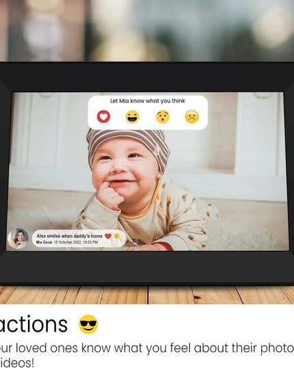 Frameo 10.1-Inch Digital Photo Frame: WiFi-Enabled with 32GB/64GB Storage and 1280x800 Touch Screen
