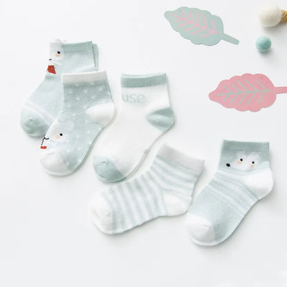 5 Pairs of Cute Infant Baby Socks