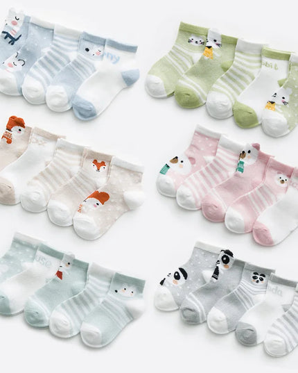 5 Pairs of Cute Infant Baby Socks