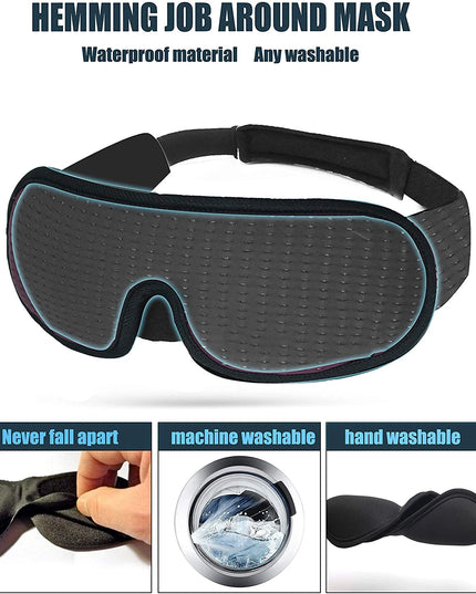 3D Padded Sleep Eye Mask: Light-Blocking Blindfold for Restful Sleep and Relaxation