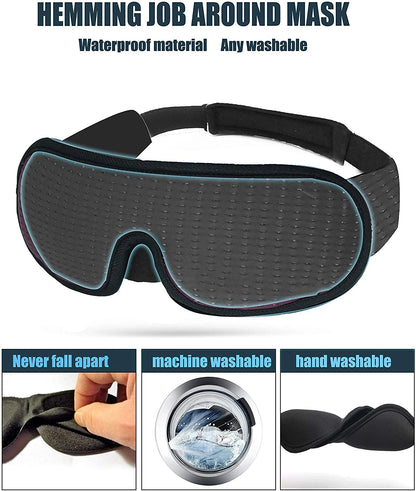 3D Padded Sleep Eye Mask: Light-Blocking Blindfold for Restful Sleep and Relaxation