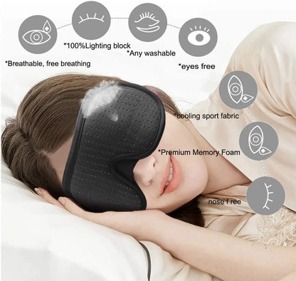 3D Padded Sleep Eye Mask: Light-Blocking Blindfold for Restful Sleep and Relaxation