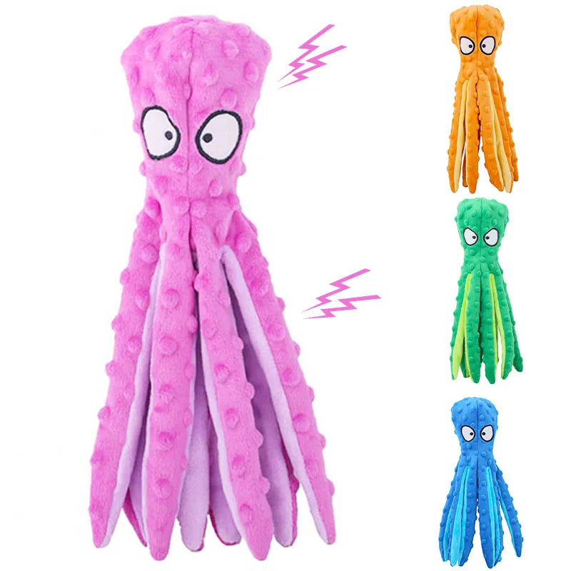 Interactive Plush Dog Toy: Voice Octopus Shell Puzzle for Teeth Cleaning and Chewing