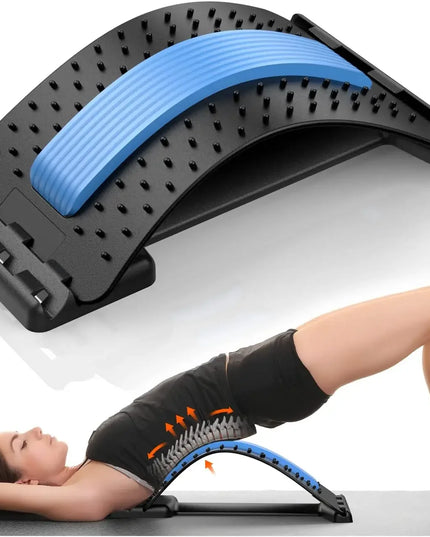 Multi-Level Massager with Back Stretcher: Waist and Neck Support Tool for Yoga