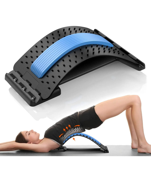 Multi-Level Massager with Back Stretcher: Waist and Neck Support Tool for Yoga