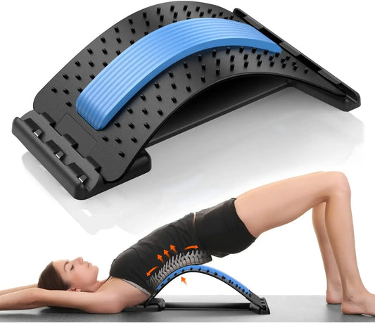 Multi-Level Massager with Back Stretcher: Waist and Neck Support Tool for Yoga