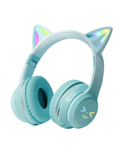 Wireless Cat Ear Headphones: RGB Light-Up Bluetooth Earphones for Music and Gaming