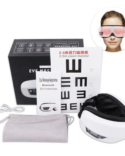 Smart Eye Massager with 6D Airbag Vibration: Bluetooth Hot Compress for Eye Comfort and Fatigue Relief