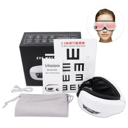 Smart Eye Massager with 6D Airbag Vibration: Bluetooth Hot Compress for Eye Comfort and Fatigue Relief