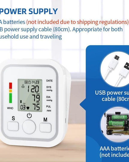 Voice Digital Arm Blood Pressure Meter Medical Pressure Tonometer Tensiometer Baumanometer Pulse Sphygmomanometer