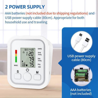 Voice Digital Arm Blood Pressure Meter Medical Pressure Tonometer Tensiometer Baumanometer Pulse Sphygmomanometer