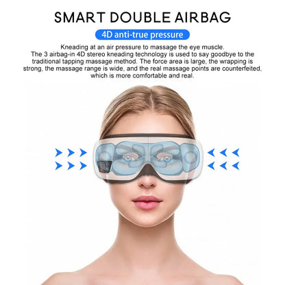 Smart Eye Massager with 6D Airbag Vibration: Bluetooth Hot Compress for Eye Comfort and Fatigue Relief