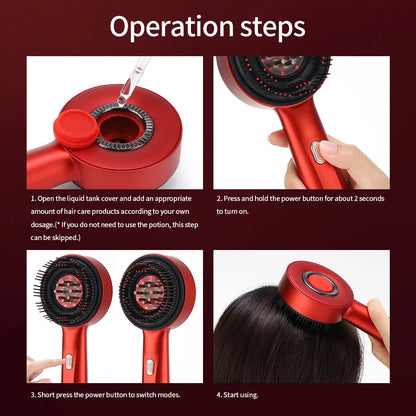 Electric Vibration Massage Comb: Red Light Therapy for Hair Growth and Scalp Care