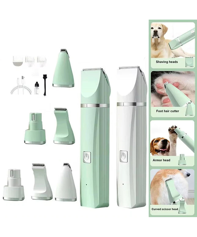 4-in-1 Electric Dog Clippers: Cordless Grooming Trimmer for Low Noise Pet Care