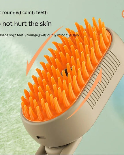 New Pet Spray Comb for Cats and Dogs Pet Electric Spray Hair Removal Comb One Key Spray Anti-Flying Massage Brush, Clean Massage