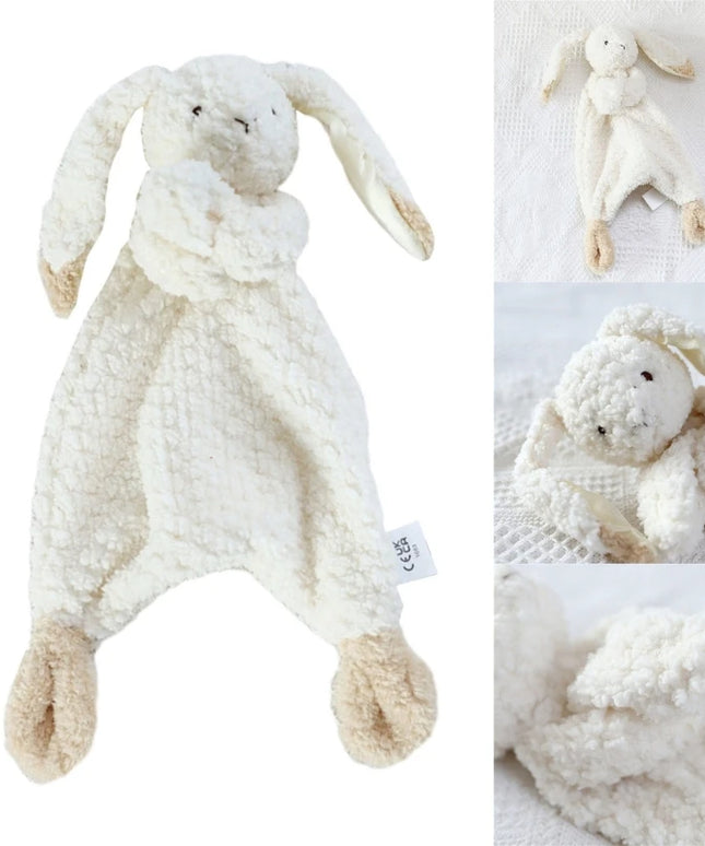 11" Soft Bunny Comforter: Teething Toy & Doll Room Decor for Infants