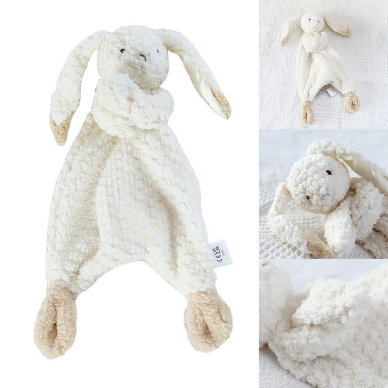 11" Soft Bunny Comforter: Teething Toy & Doll Room Decor for Infants