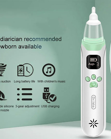 Child-Friendly Electric Nasal Aspirator: Dr.Isla Silicone Nose Cleaner with Safe Suction for Babies