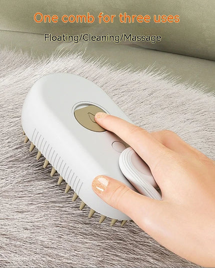 New Pet Spray Comb for Cats and Dogs Pet Electric Spray Hair Removal Comb One Key Spray Anti-Flying Massage Brush, Clean Massage