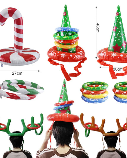 Family-Friendly Christmas Inflatable Ring Toss: Reindeer Antler Game for Holiday Celebrations