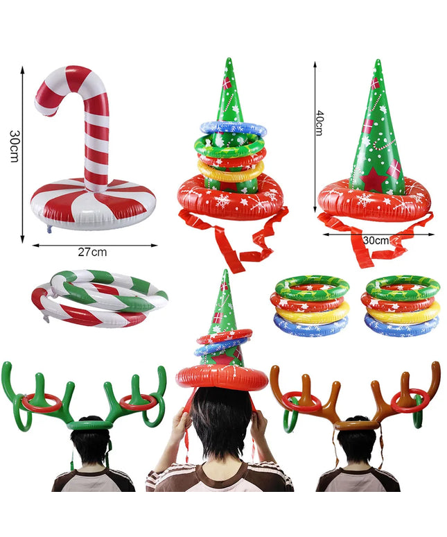 Family-Friendly Christmas Inflatable Ring Toss: Reindeer Antler Game for Holiday Celebrations