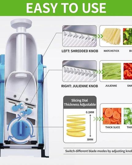 Multi-Functional Vegetable Slicer: Safe Chopper for Potatoes, Shredders, and Kitchen Gadgets
