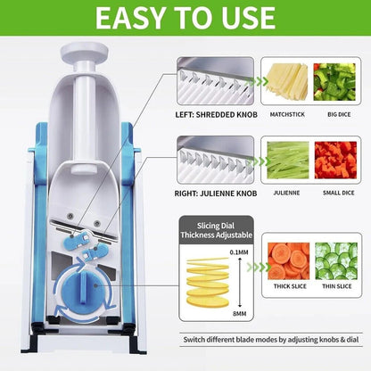 Multi-Functional Vegetable Slicer: Safe Chopper for Potatoes, Shredders, and Kitchen Gadgets