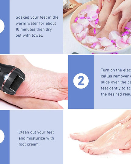 Professional Electric Foot Sandpaper File: Heels Grinding Tool for Dead Skin and Callus Removal