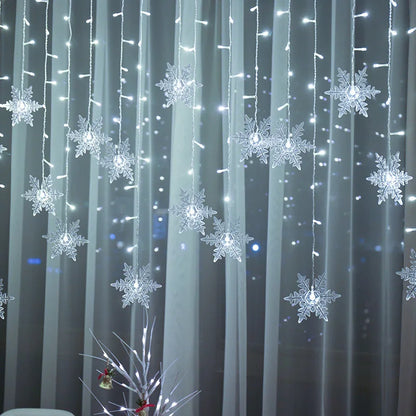 3.2M LED String Lights: Flashing Christmas Snowflakes Fairy Curtain Lights for Holiday and Wedding Decor