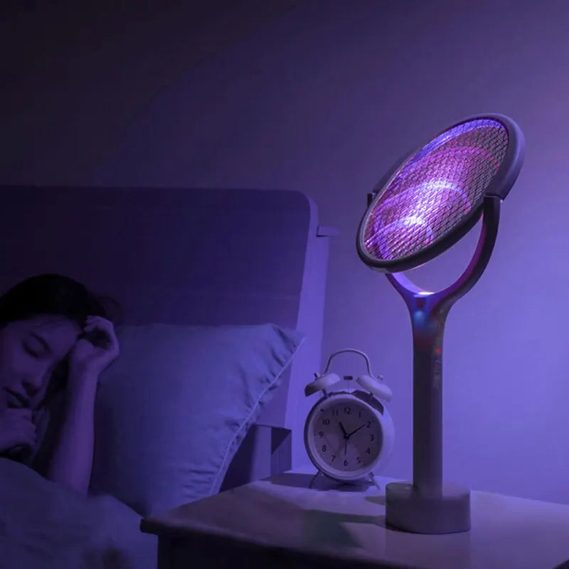 5-in-1 Fast Charging Electric Mosquito Swatter: Adjustable Battery-Powered Bug Zapper Lamp