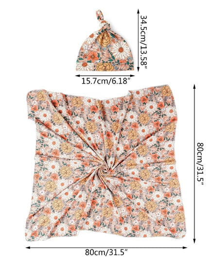 Baby Swaddle and Hat set