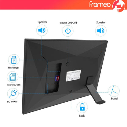 Frameo 10.1-Inch Digital Photo Frame: WiFi-Enabled with 32GB/64GB Storage and 1280x800 Touch Screen