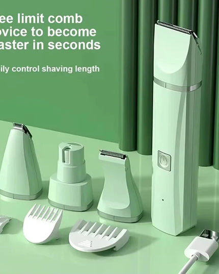 4-in-1 Electric Dog Clippers: Cordless Grooming Trimmer for Low Noise Pet Care