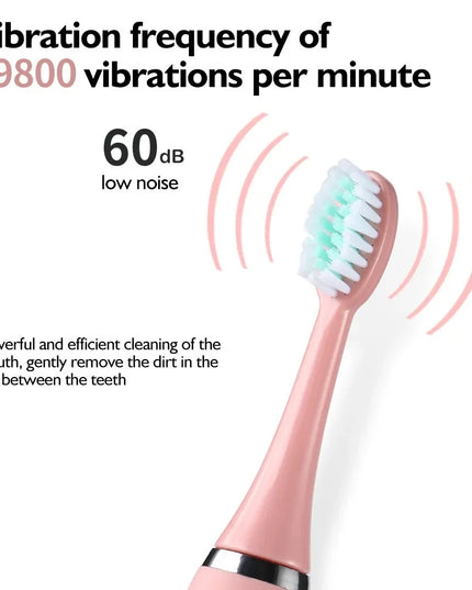 Kids Sonic Electric Toothbrush: Cartoon Design with Ultrasonic Cleaning and IPX7 Waterproofing