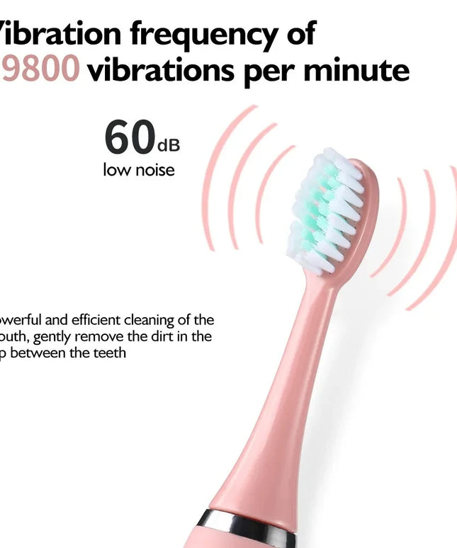 Kids Sonic Electric Toothbrush: Cartoon Design with Ultrasonic Cleaning and IPX7 Waterproofing