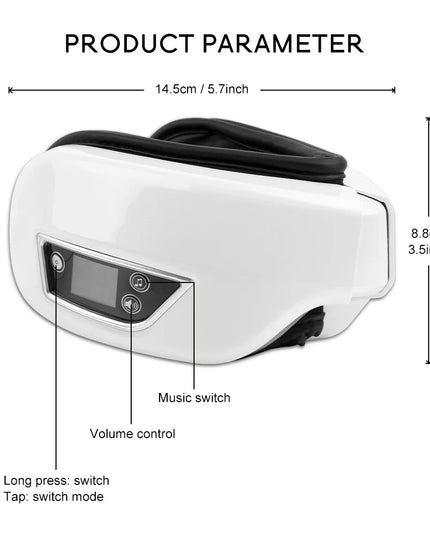 Smart Eye Massager with 6D Airbag Vibration: Bluetooth Hot Compress for Eye Comfort and Fatigue Relief