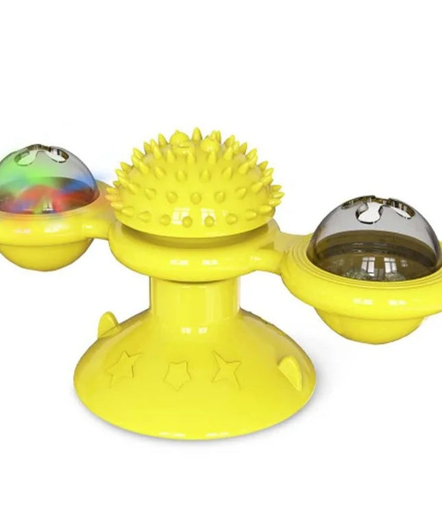 Interactive Windmill Cat Toy: Puzzle Game with Whirligig Turntable for Kittens